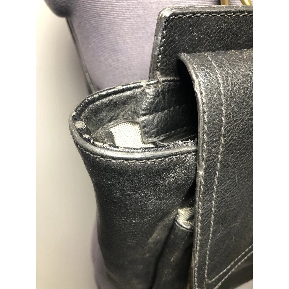 Fossil Amelia Black Leather Convertible Backpack‎ Bag DAMAGED